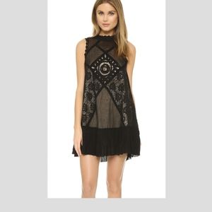 Free People FP One Black Angel Lace Dress Sz Small